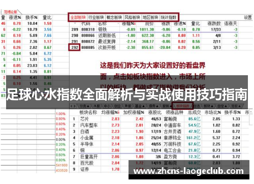 足球心水指数全面解析与实战使用技巧指南